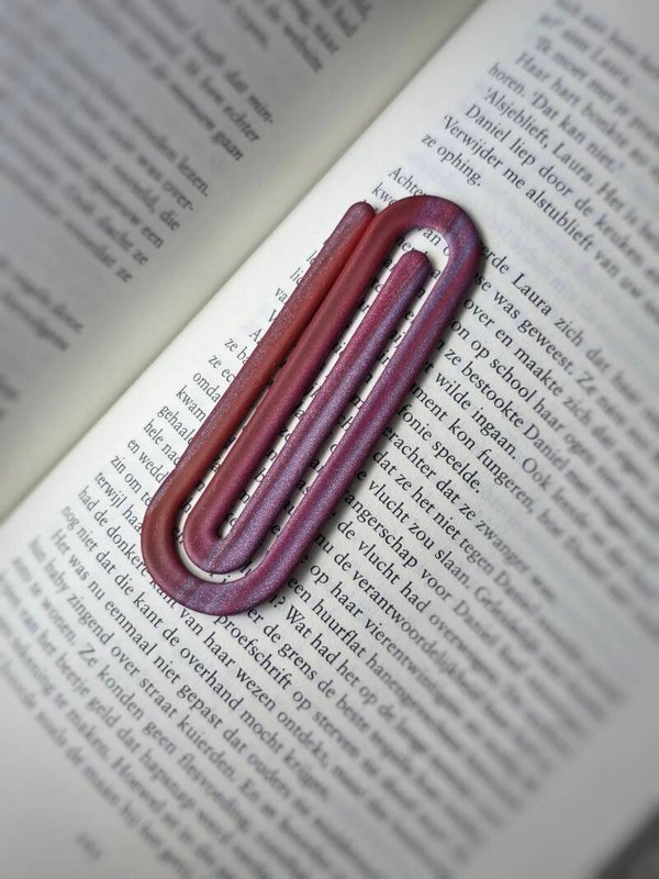 bordeau/roze bladwijzer paperclip