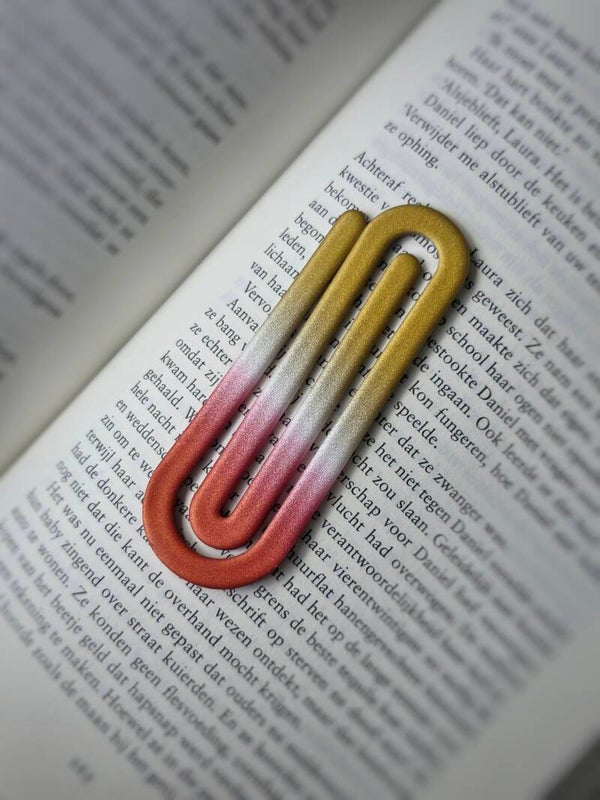 goud roze bladwijzer paperclip