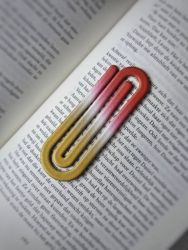 goud/roze bladwijzer paperclip
