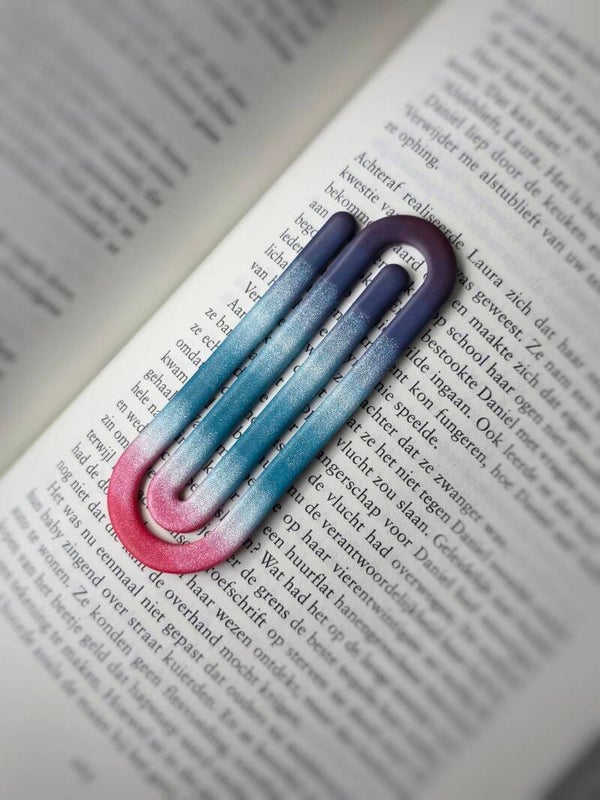 blauwroze bladwijzer paperclip