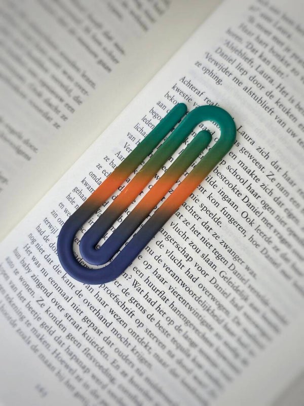 bladwijzer paperclip groen oranje blauw
