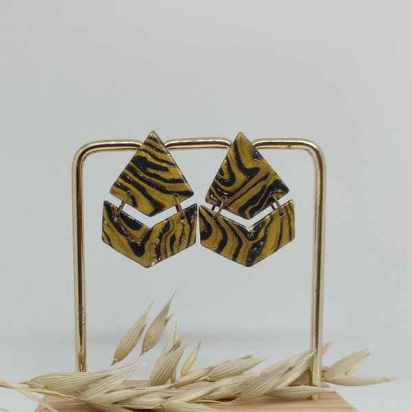 goud zwarte feestelijke oorbellen