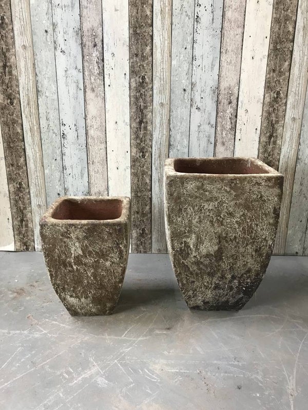 TV264530 Devaso tuinvaas aardewerk atlantic set van 2 stuks.