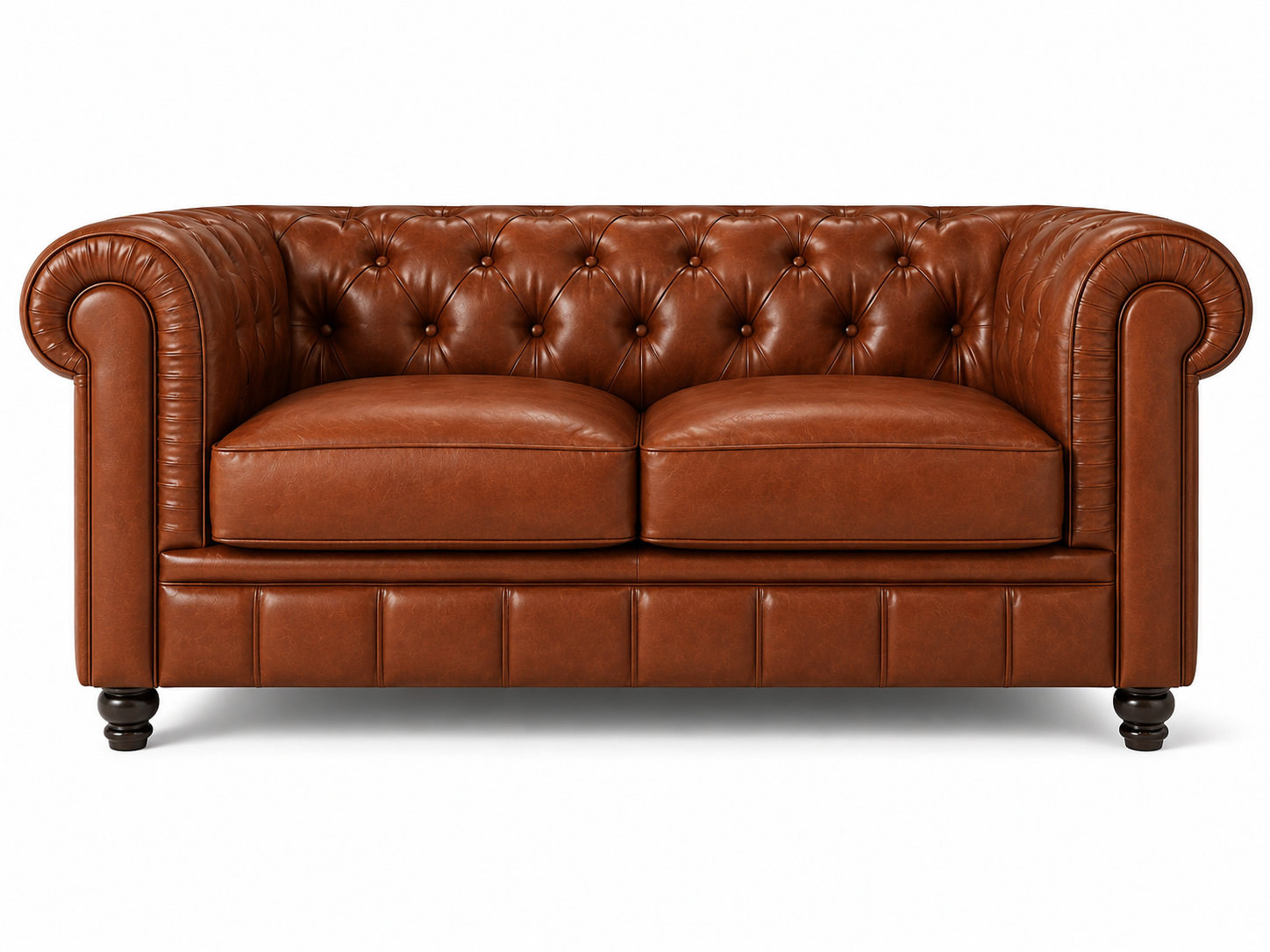 Chesterfield Bank Bruin Kaneel 2-Zits
