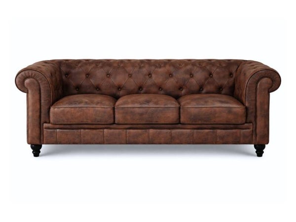 Chesterfield Bank Vintage Bruin 3-zits