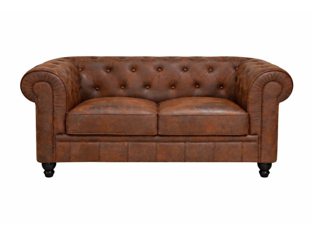 Chesterfield Bank 2-zits Vintage Bruin