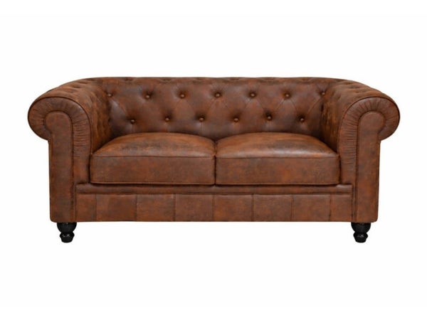 Chesterfield Bank 2-zits Vintage Bruin