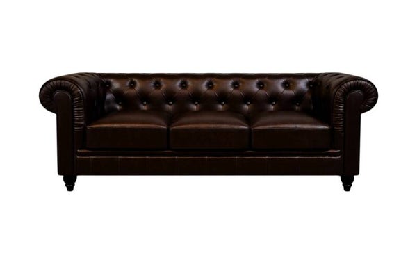 Chesterfield Bank Mokka Bruin 3-zits