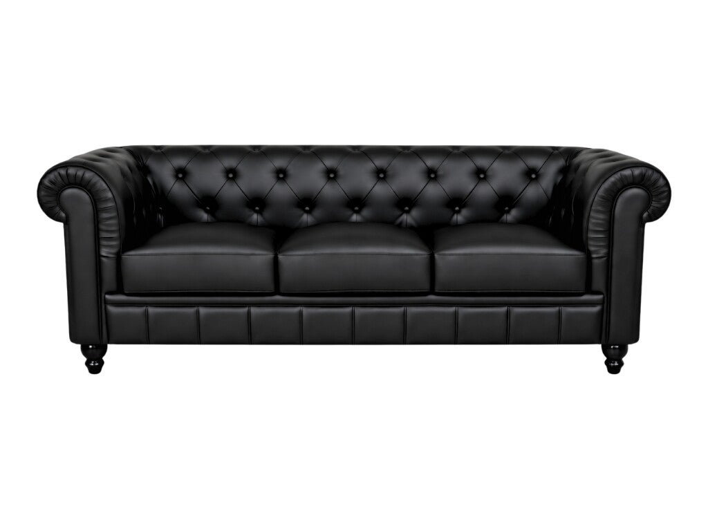Chesterfield Bank Zwart 3-Zits