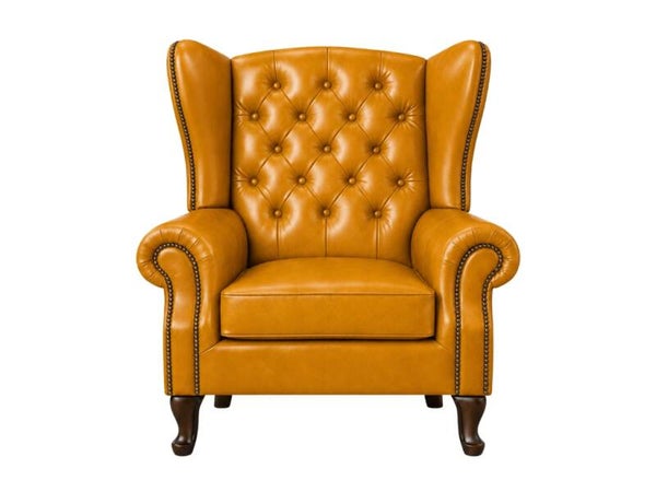 Chesterfield Fauteuil Cognac Geel