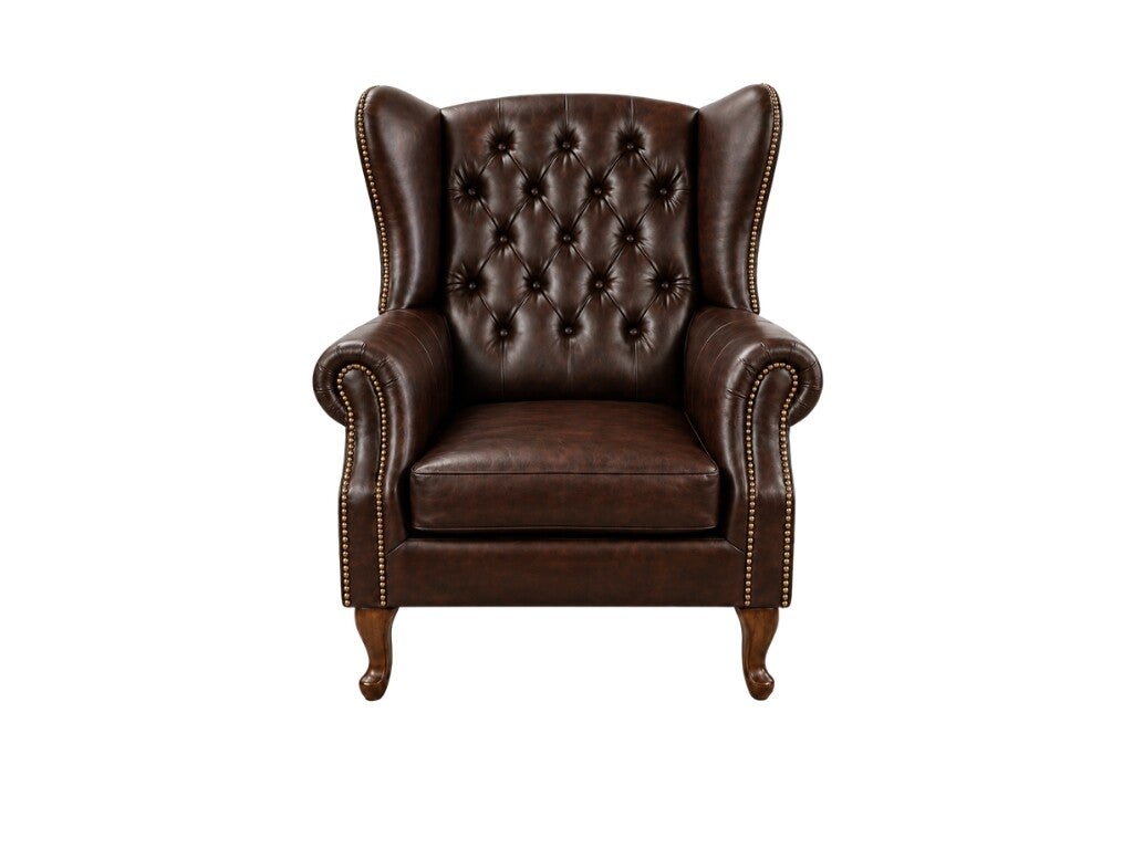 Chesterfield Fauteuil Donker Bruin