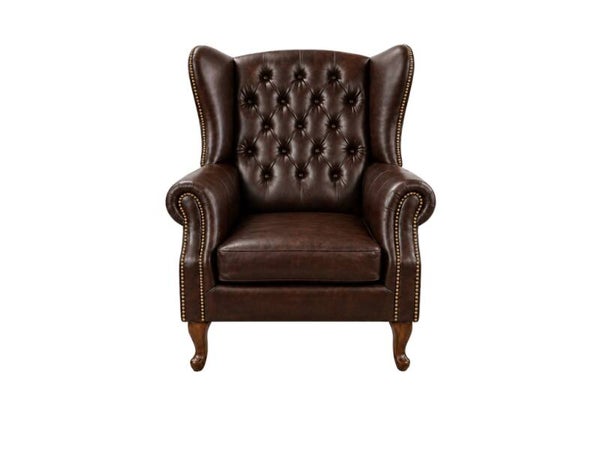 Chesterfield Fauteuil Donker Bruin