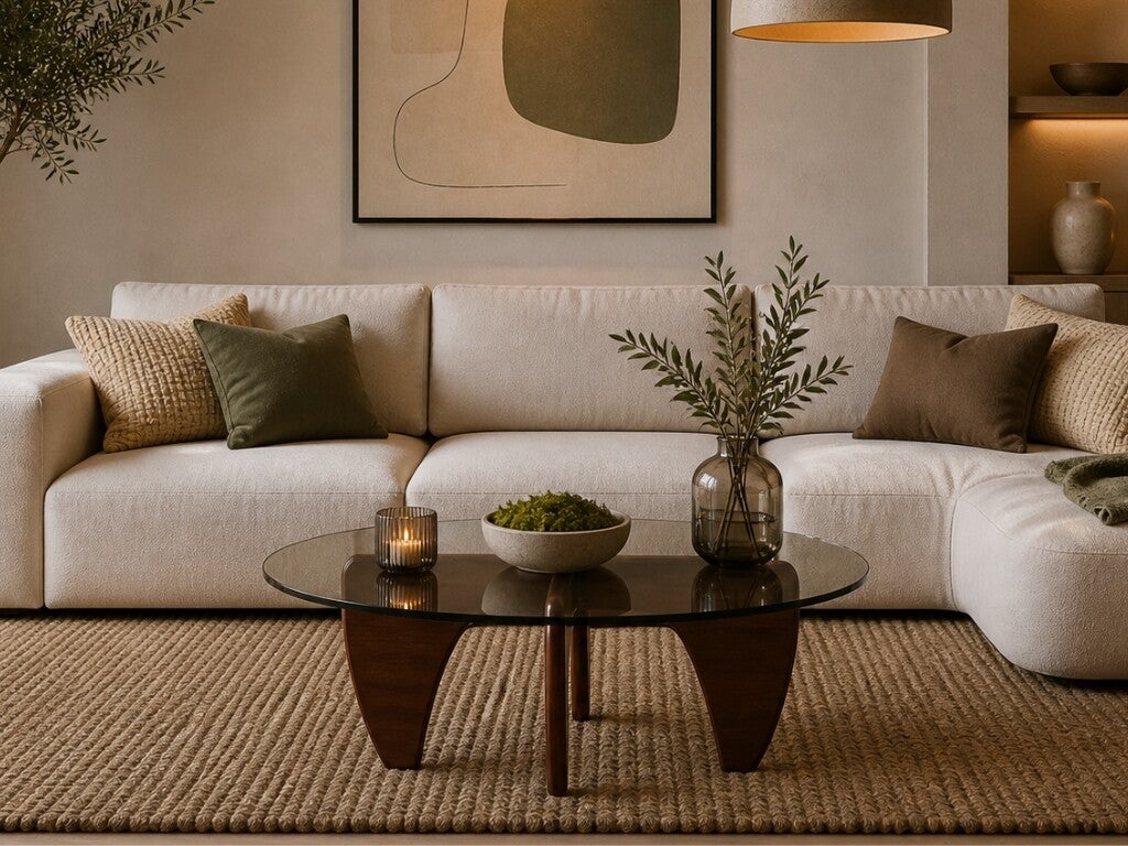 Salontafels Hout Rond Glas
