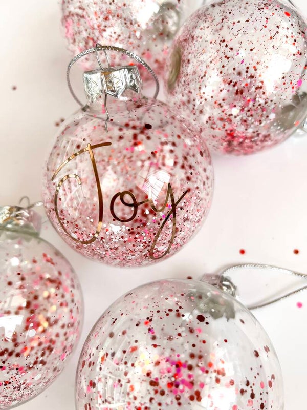 Kerstbal met naam - Roze / Rood / Wit