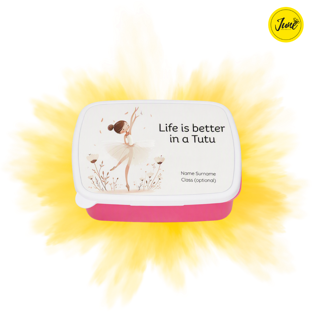 Life is better in a tutu. - plastic lunch box - Pink