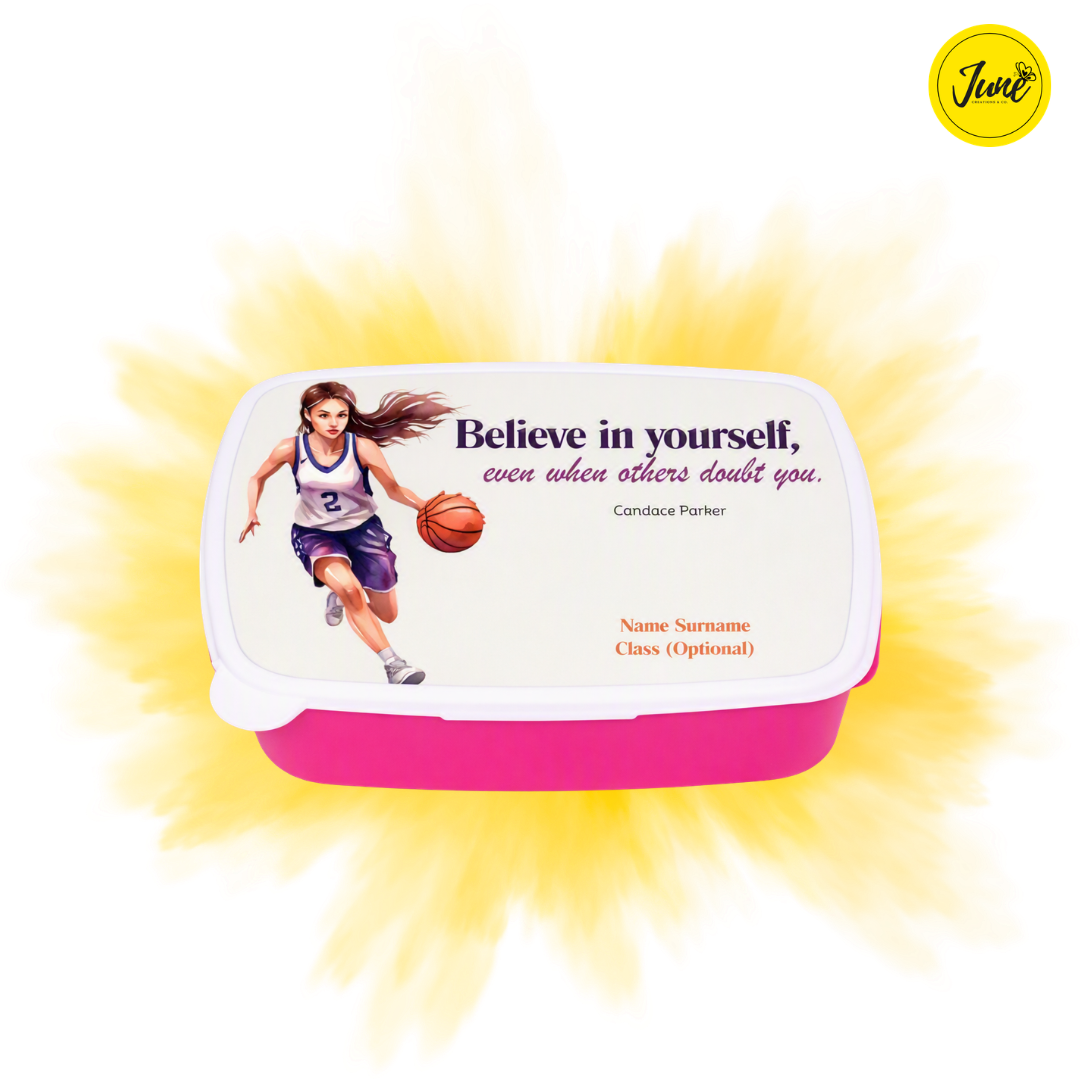 Basketball player (f.) - plastic lunch box - Pink