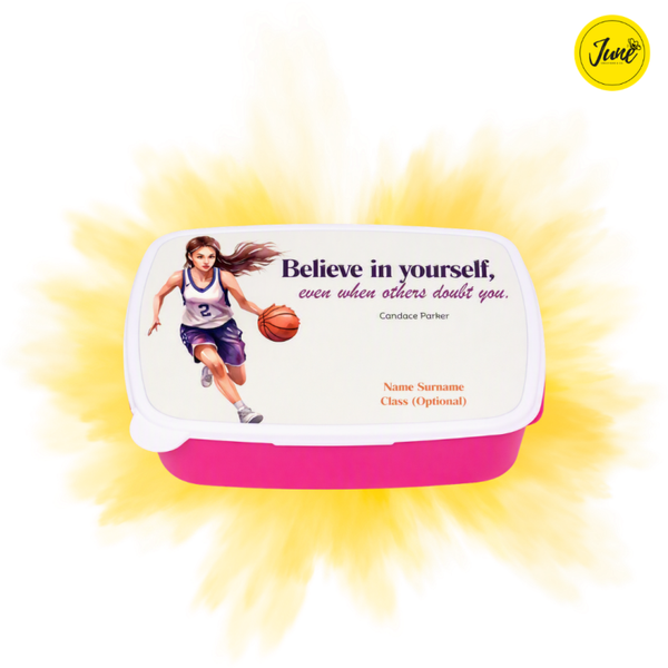Basketball player (f.) - plastic lunch box - Pink