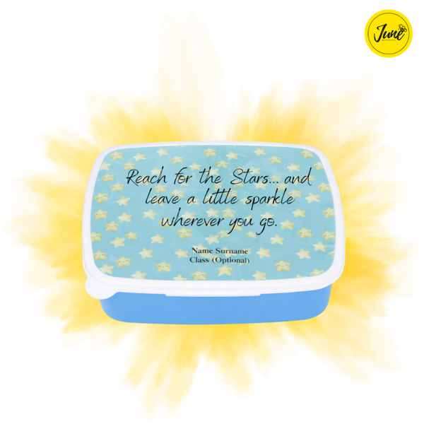 Reach for the Stars... plastic lunch box - Light Blue