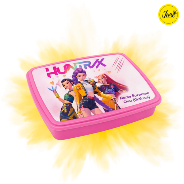 Huntrix lunch box with 2 compartments and cutlery - Pink