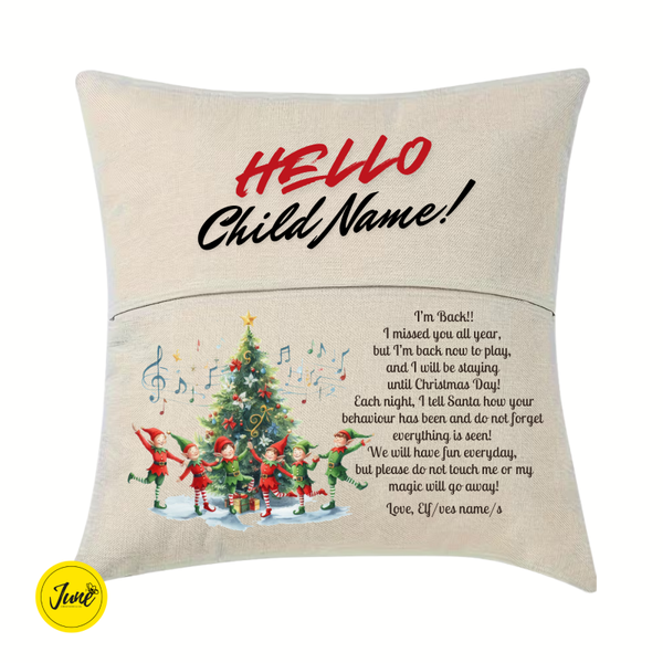 Elf Christmas Book Cushion