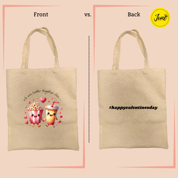 Popcorn and Soda Tote Bag #hashtag