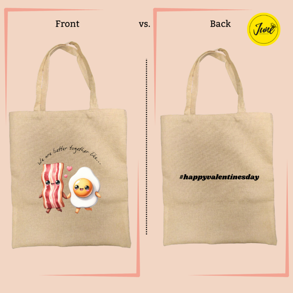 Bacon and Fried Egg Tote Bag #hashtag