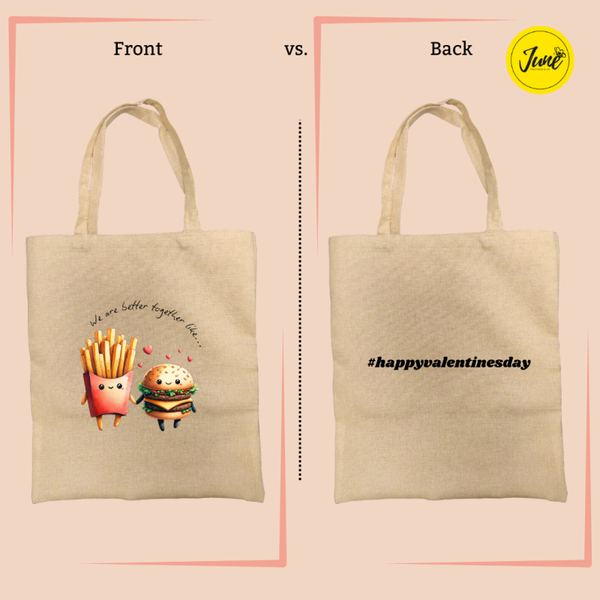 Fries and Burger Tote Bag #hashtag