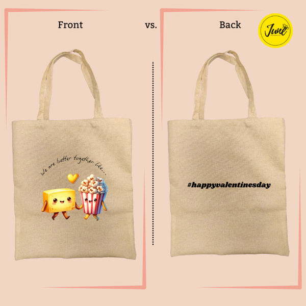 Butter and Popcorn Tote Bag #hashtag