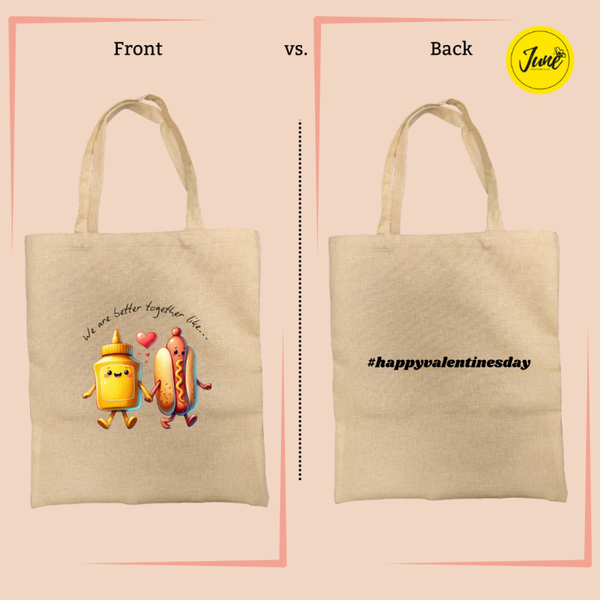Mustard and Hot dog Tote Bag #hashtag