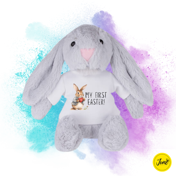 Plush bunny with a T-shirt - My First Easter