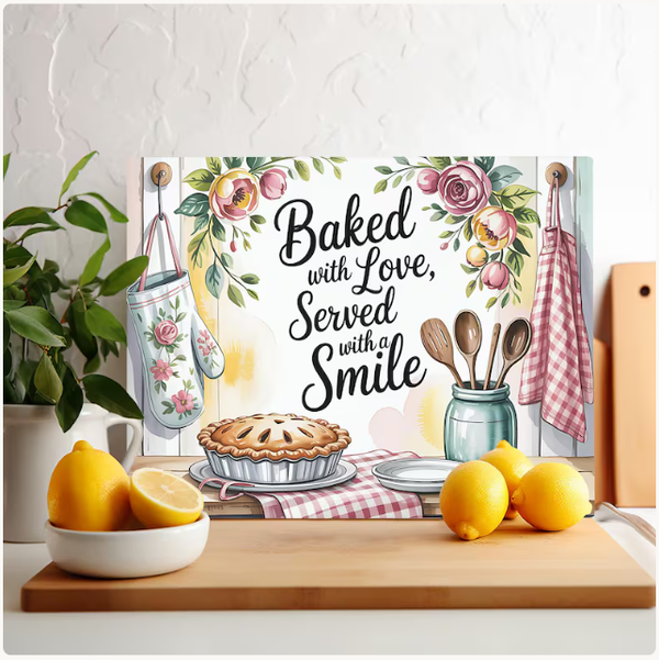 Cutting board - Baked with Love, Served with Smile