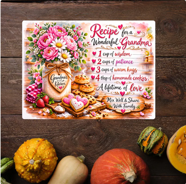 Cutting board - Recipe for a wonder Grandma