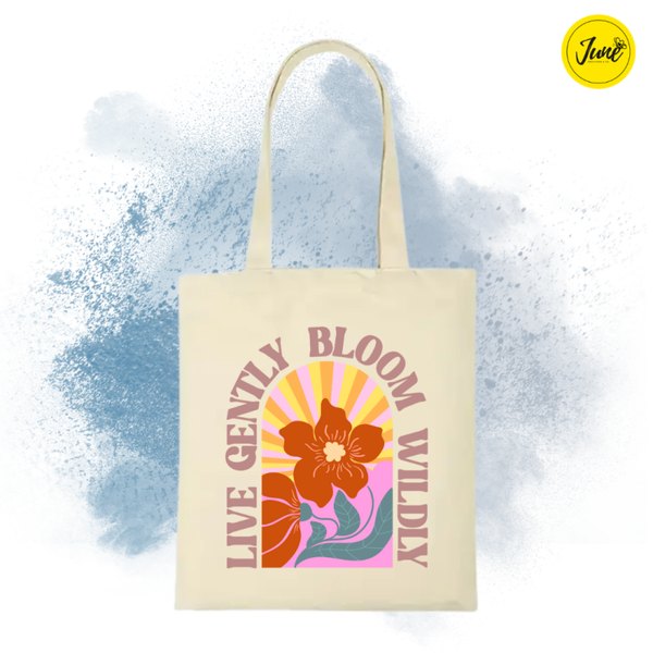 Summer_Live Gently Bloom Wildly Tote bag