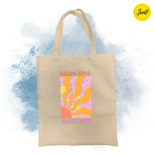 Summer_Chasing Sun & Wildflowers Tote Bag