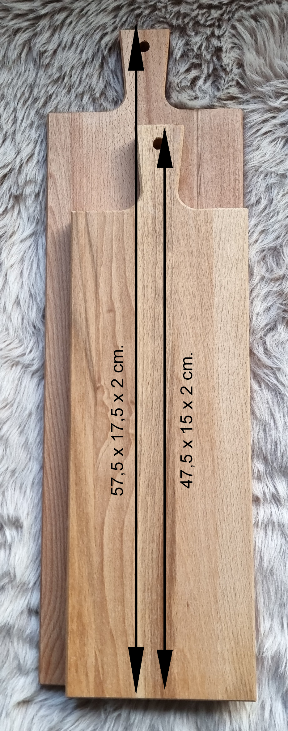 formaat lang S:  47,5 x 15 x 2 cm.