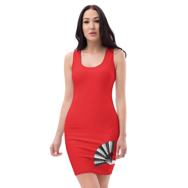 EVENTAIL ROBE ROUGE