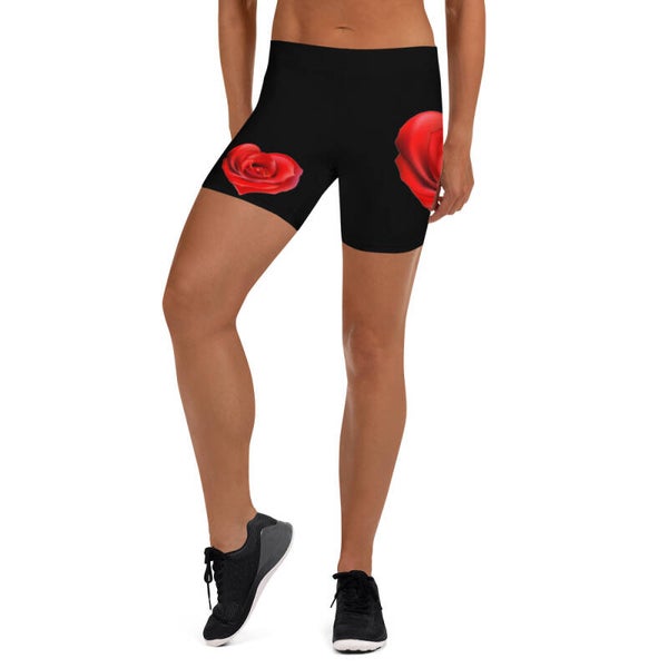 SHORT YOGA COEUR ROSE