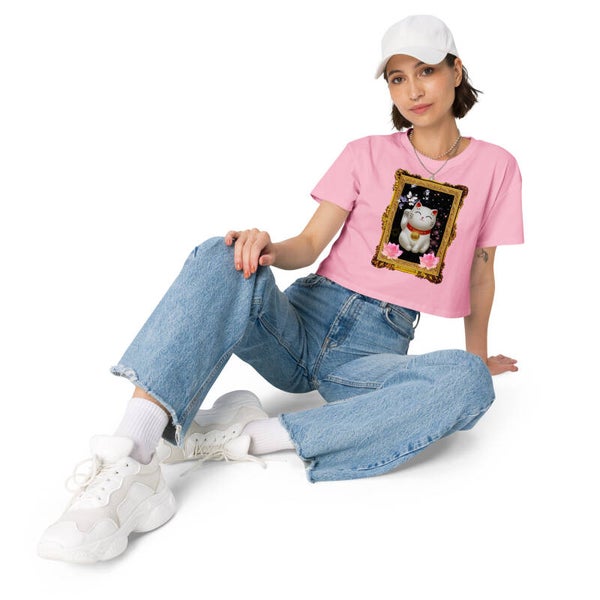 CHAT CHINOIS CROP TOP ROSE