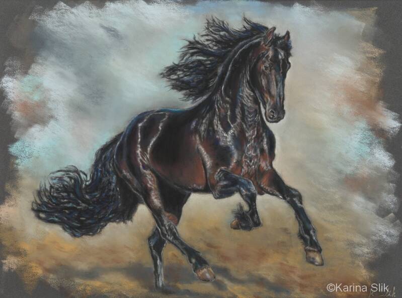 “Dynamische schilderijen van een galopperend paard”