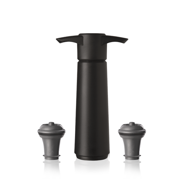 Vacu Vin Wine Saver Concerto Zwart | Vacuüm Wijnpomp | 2 Vacuum Wine Stoppers