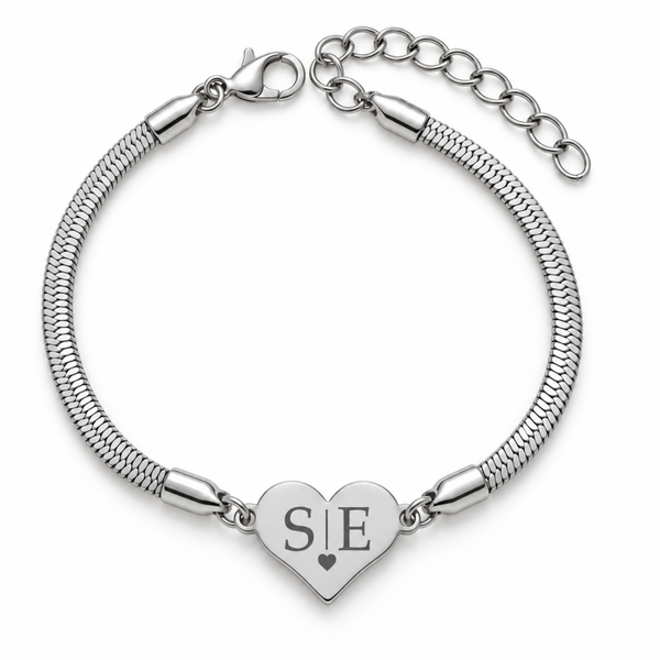 "Initialen der Liebe" Armband mit Initialen gravieren