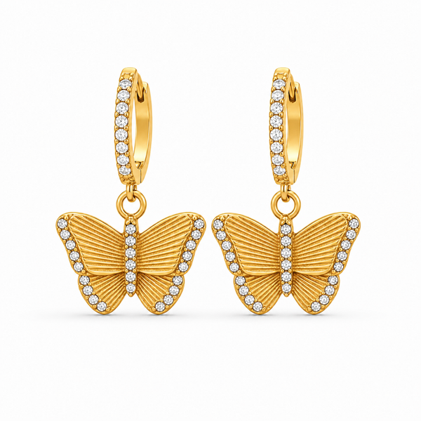 Goldener Schmetterling Ohrringe