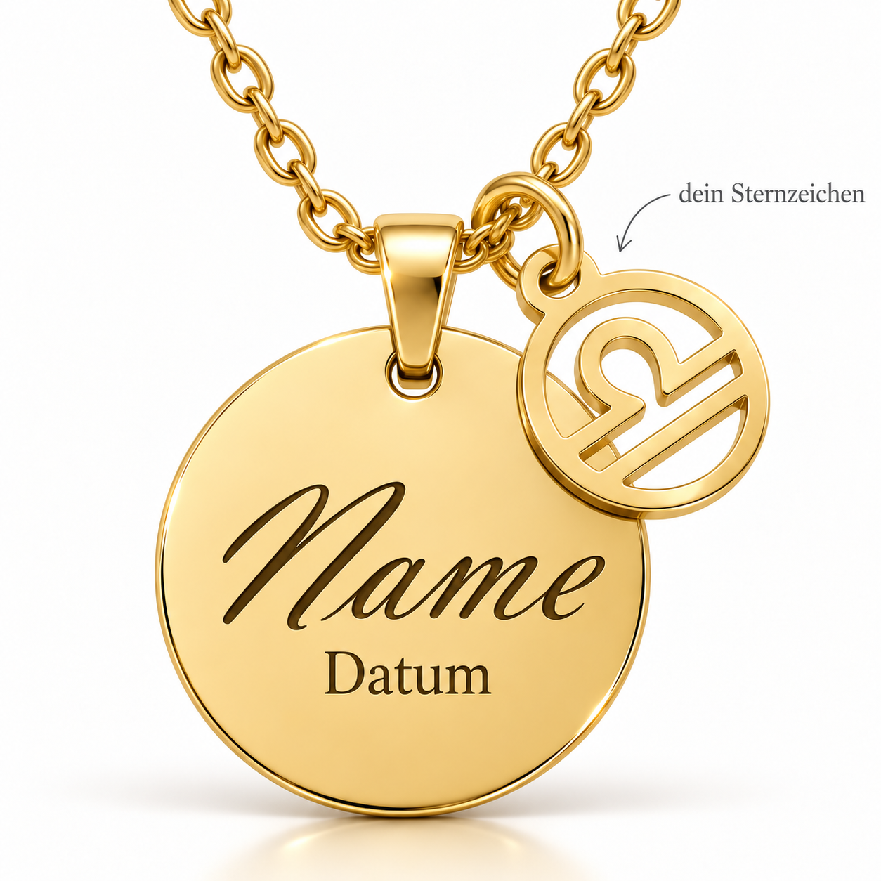 Namenskette mit Sternzeichen Anhänger – Gravur Halskette personalisiert