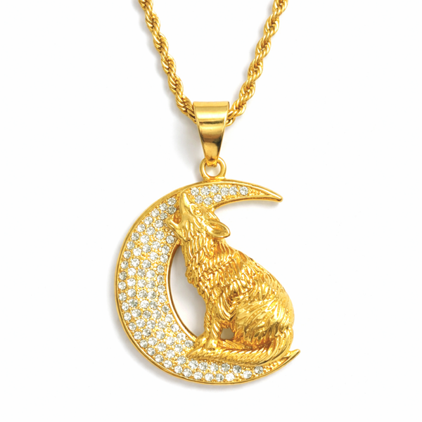 Zirkonia Mondwolf Halskette