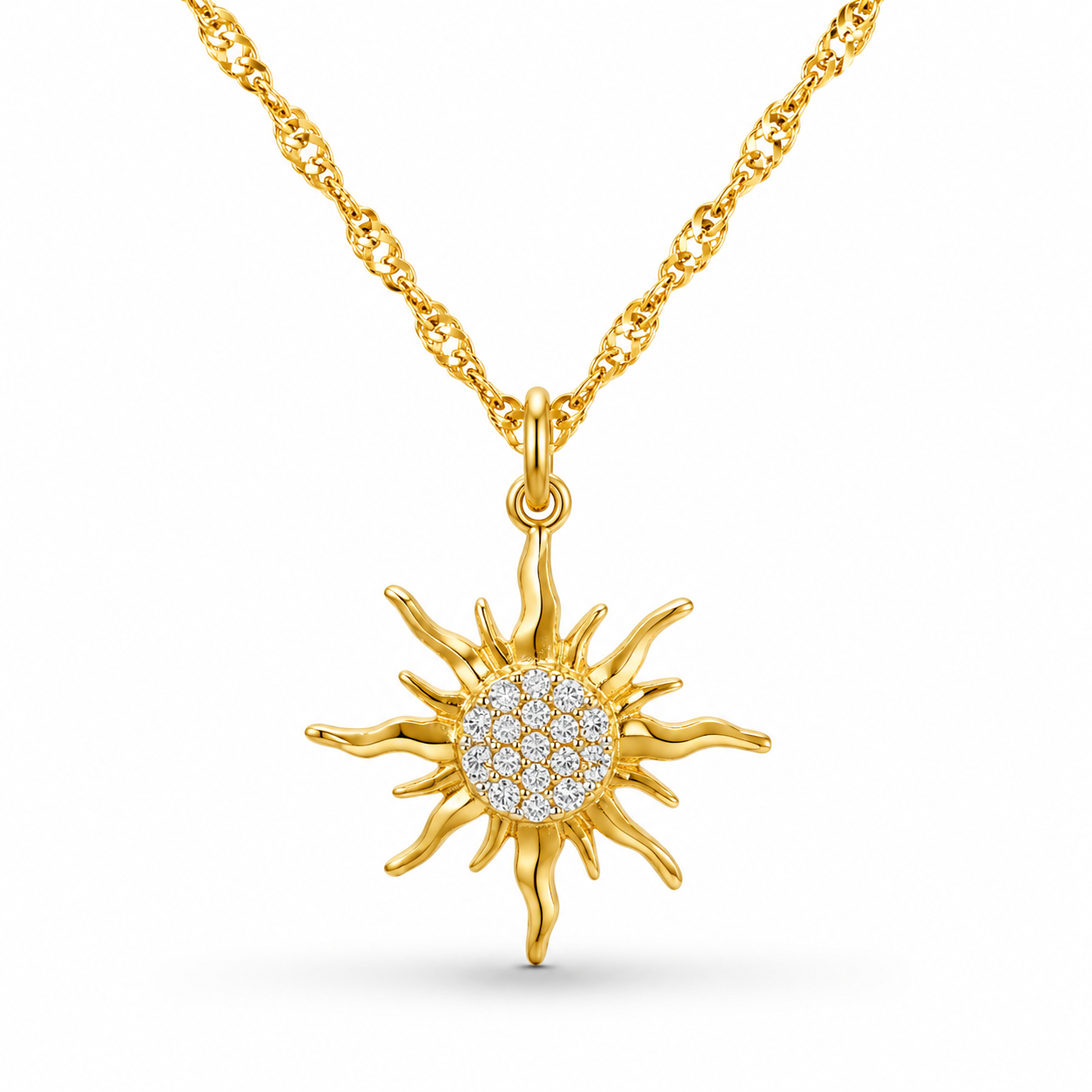Goldene Sonne Halskette