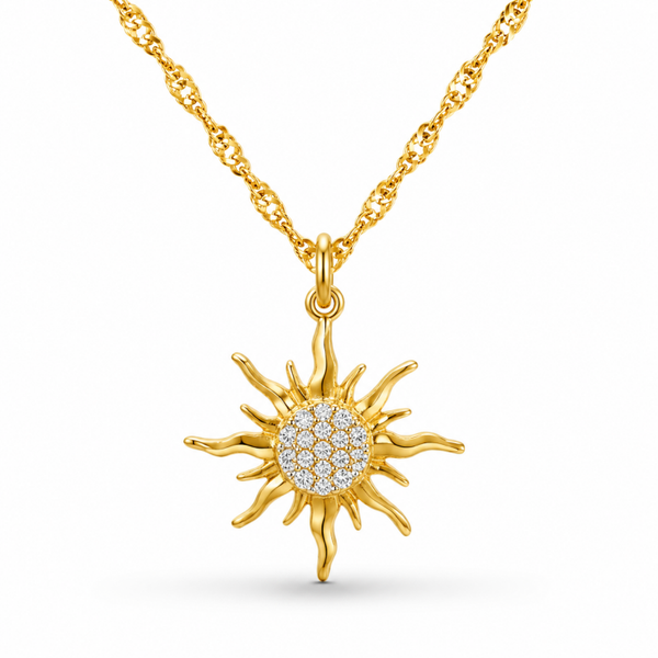 Goldene Sonne Halskette