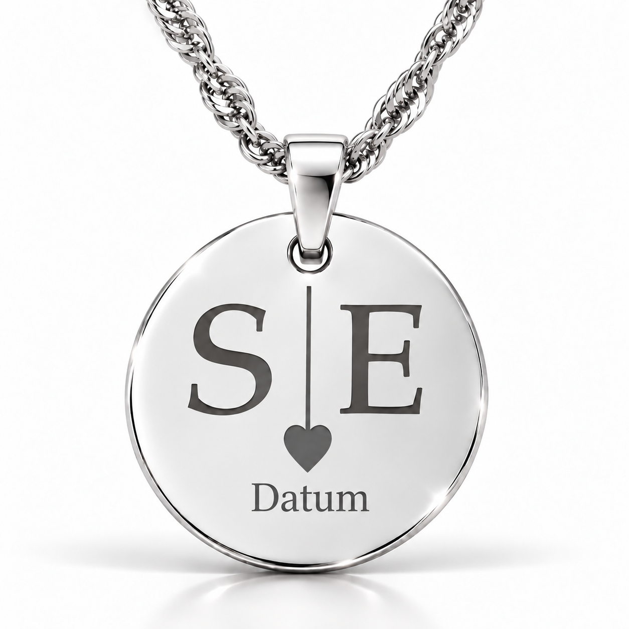 "Initialen der Liebe" Halskette mit Initialen und Datum