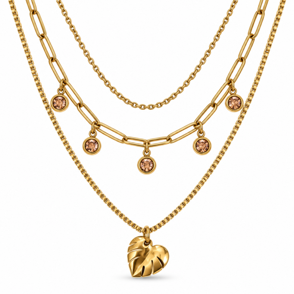 Perlgold Herbstschimmer Halskette