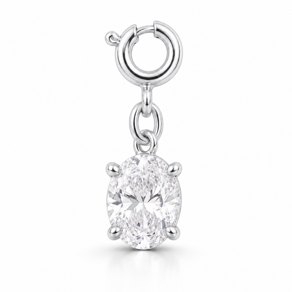 ovaler Zirkonia Drop Charm