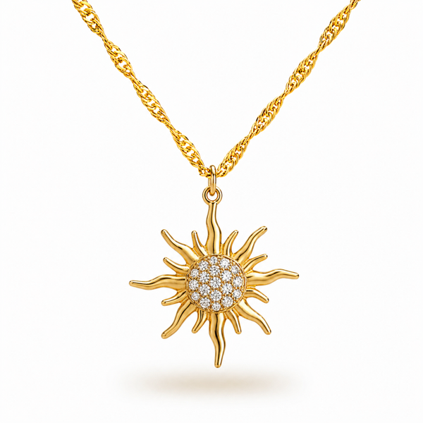 Goldene Sonne Halskette